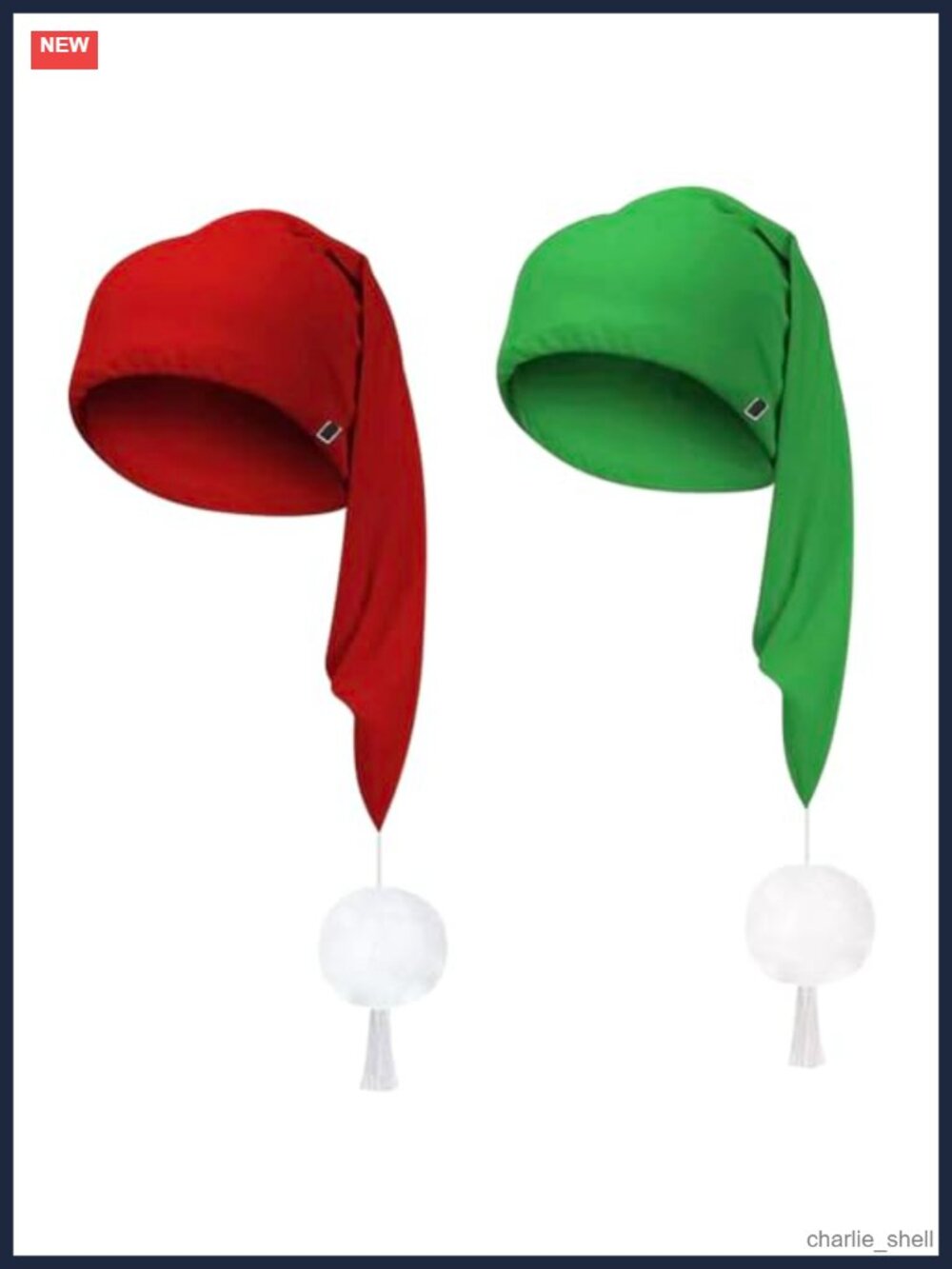 2 Pc Long Sleeping Nightcap Polyester Pom Tassel Beanie Cap Unisex